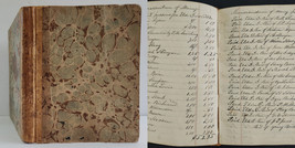 1839-61 antique LEDGER Hoosick Rensselaer NY hway butter mutton wool w BLANK PGS - £136.28 GBP