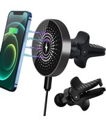 Car Mount Charger, 15W Fast Charge Air Vent Car Phone Holder (Black) - £18.99 GBP