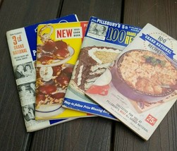 Lot Of 1950s 4 Pillsbury Grand National Cookbooks 1st Edition 3rd, 4th, ... - $23.95