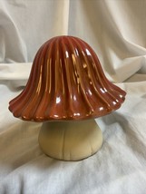 Mushroom Clay Pottery Drip Glazed &amp; Unglazed Reddish Brown 6” X 6” - $12.79