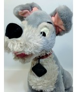 Vintage Disney Tramp Plush Dog Grey Stuffed Animal Metal Tag 14&quot; Cocker ... - $54.86 CAD