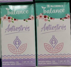 2X Mc Cormick Balance Te Antiestres Anti Stress Tea - 2 Of 20 Tea Bags -FREE Ship - $15.78