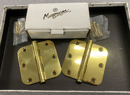 MAGNUM~1-Pair~Solid Brass Mortise Hinges, No Bearing Button Tip~Polished... - £22.25 GBP