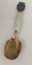 David Andersen Oslo Norway Enamel Sterling Silver Souvenir Spoon Gold Wa... - $29.65