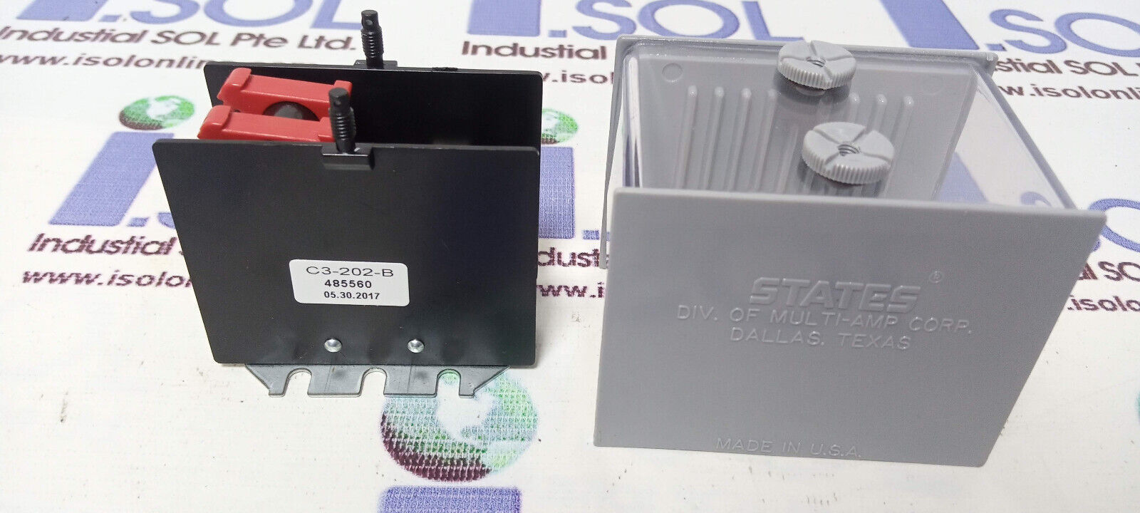 States C3-202-B Terminal Block 30AMP 2 Pole 600V Div of Multi-AMP Corp - $80.34