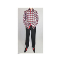 Men Shirt J.Valintin Turkey Egyption Cotton Axxess Style A113-10 Christmas Red image 4