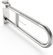 23.6&quot; Foldable Handicap Grab Bars, Brushed Knurled Anti-Slip Toilet Safety Rails - £70.39 GBP