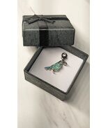 Vintage Disney Blue Owl Bird Enamel Charm - $12.38