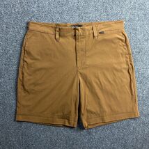 Hurley Shorts Men&#39;s 33 Brown Chino Casual Hook &amp; Eye Polyester Blend Adults - $20.92 CAD