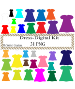 Color Dress 2 Digital Kit-Jewelry Tag-Gift Tag-T shirt-Digital Clipart-N... - $37.17 MXN