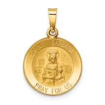14k Polished and Satin Hollow St. Barbara Medal Pendant XR1295 - $5,437.10 MXN