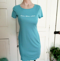 Sincerely Jules dress bodycon Jr Large aqua blue ribbed knee length New - £12.49 GBP