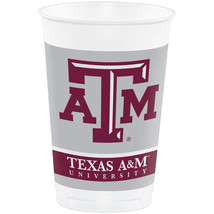 Texas A &amp; M Aggies 20oz Plastic Cups 8 Pack Texas A &amp; M Aggies Tableware Decor - £8.63 GBP