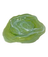 Vintage Green Art Glass Plate Large 15” Ecoglass Recycled Glass Decorati... - $61.74 CAD