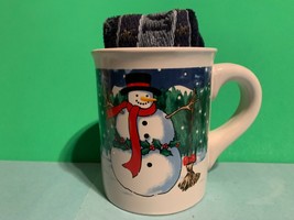 NWOT - WCL Large Snowman Design Ceramic Mug &amp; Holiday Fingertip Towel - £4.78 GBP