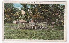 Animal Cages Bear Oschner Park Baraboo Wisconsin 1940 postcard - $5.94
