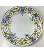 Christopher Stuart FRENCH TRELLIS White Floral Chop Plate Round Platter ... - $49.49