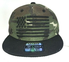 LOGA Mens Snapback Hat Leader Of Generation Cap USA Flag Camo Distressed - $16.37