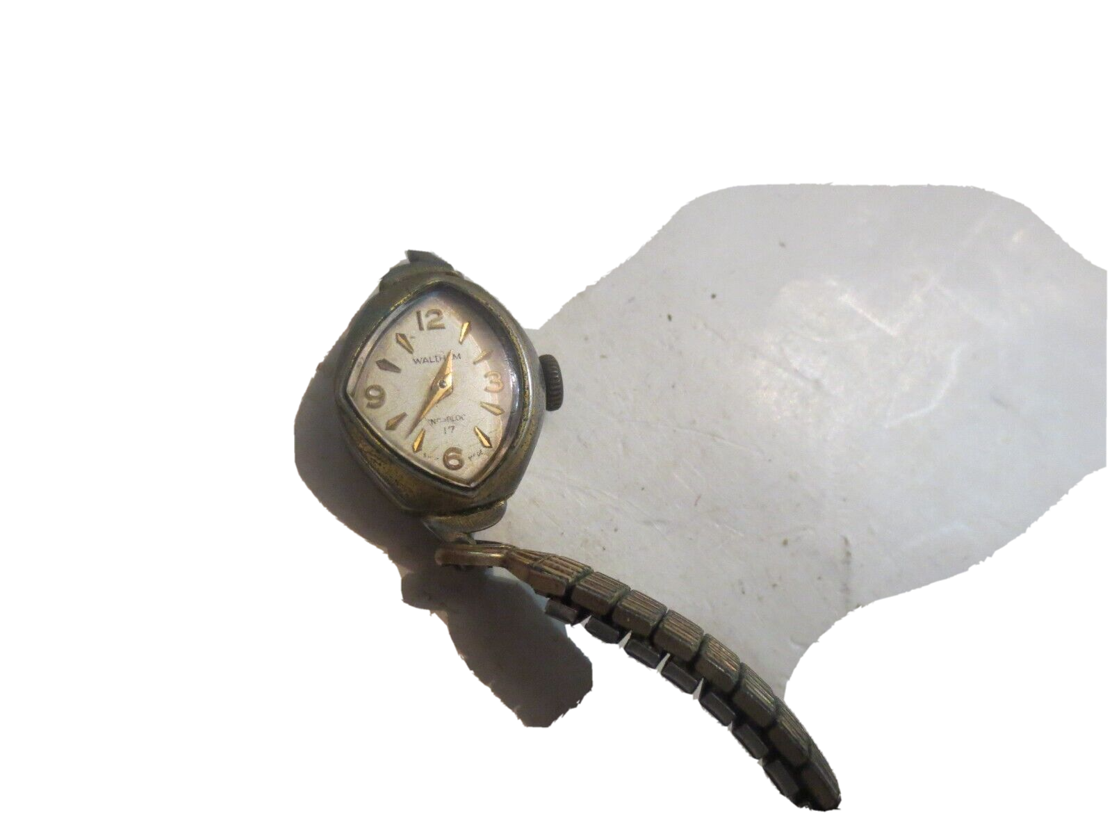 Vtg Waltham Manual Wind women&#39;s Asymetric MCM look Watch 17 jewels - $9.49