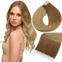 Blonde Tape In Hair Extensions Human Hair 18 Inch Tape In Real Hair Extensions 2 - $51.99