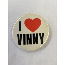 I Love Vinny Vintage 1980s Pinback Button - $11.49