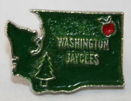 Vintage 1970s WASHINGTON JAYCEES Hat/Jacket/Vest PIN WA Apple - $9.85