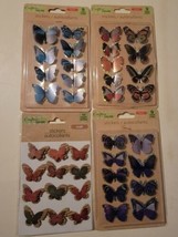 Lot 4 Packages Of BUTTERFLIES 3D-POP-UP STICKERS New Sealed Butterfly - £21.74 GBP