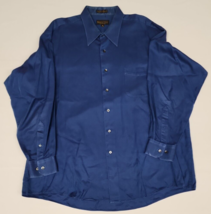 Men’s Roberto Villini Collezione Blue 100% Cotton Button Up Shirt 18 (34/35) - £10.65 GBP