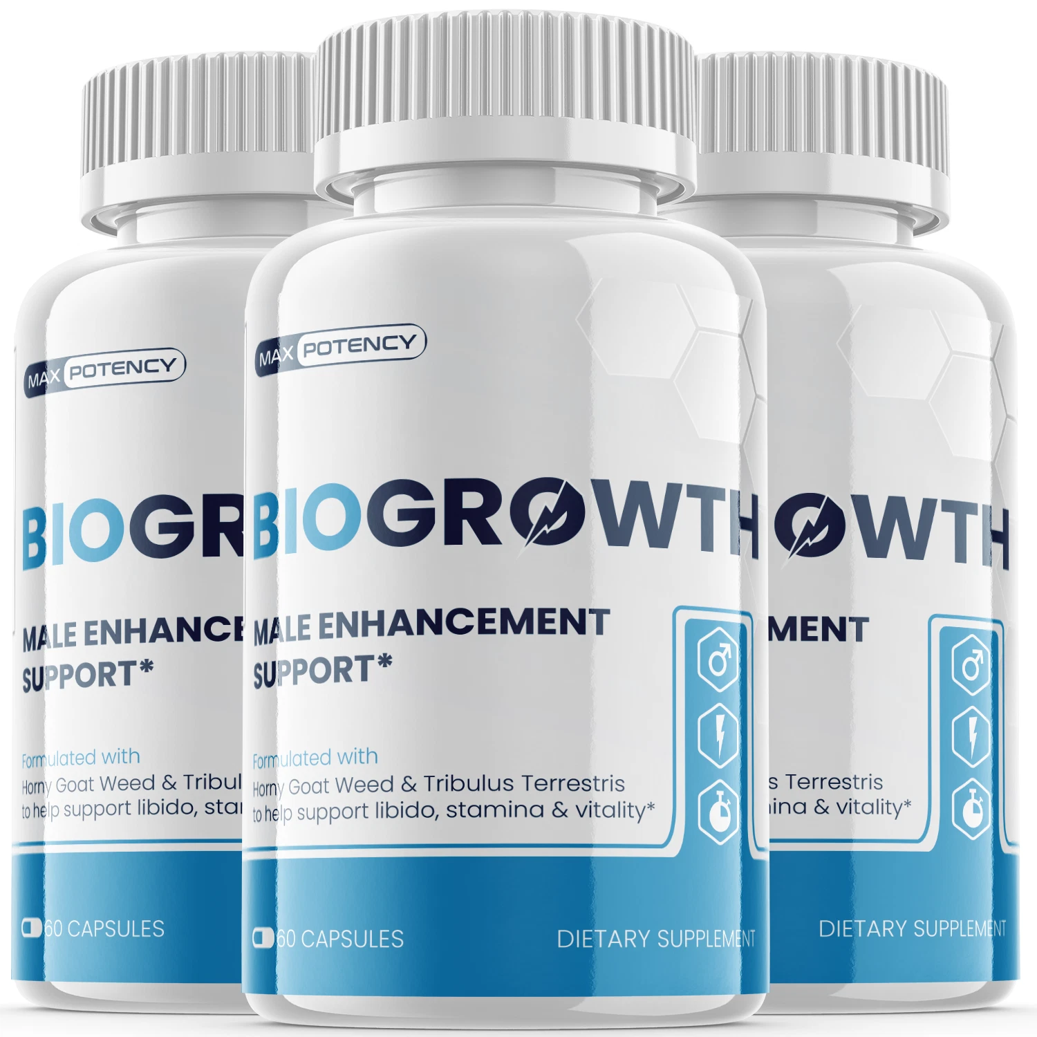 BioGrowth - Male Virility - 3 Bottles - 180 Capsules - $134.90