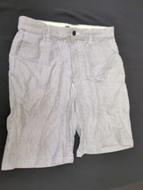 Gap Clean Cut Chino  Shorts Men&#39;s 32 Blue White Pinstripe Flat Front Casual - $15.83