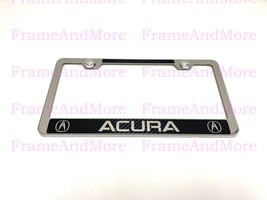 1 Acura Carbon Fiber Box Style Stainless Steel Chrome Metal License Plat... - $13.22