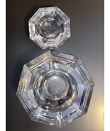 VAL ST. LAMBERT Belgium Set Of 2 Lead Crystal Ashtrays Ash Trays 9” 6lb ... - $1,859.79 MXN