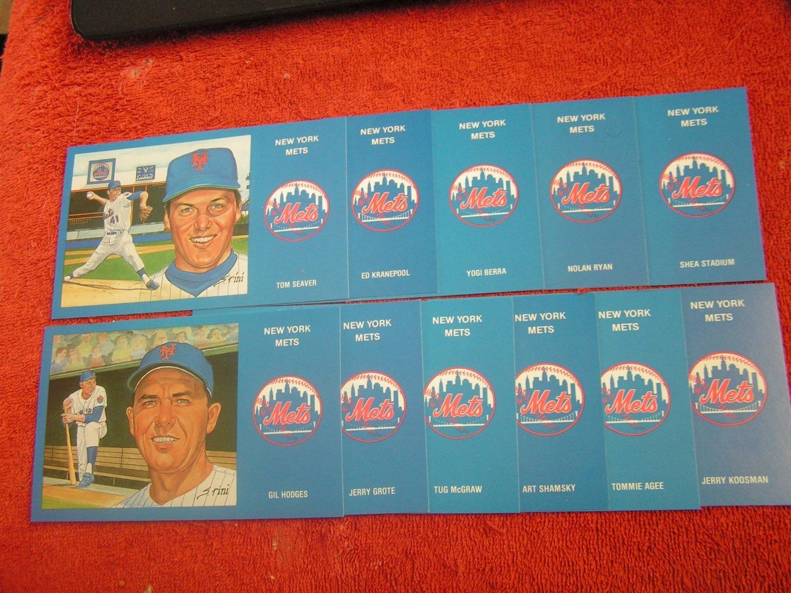 MLB 1969 New York Mets @ Shea World Champion Post Cards By S. Rini $ 2.99 Each! - $2.96