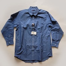 CHAPS Men Dress Shirt Button-Down Blue Size 16-16.5 32/33 Wrinkle free - £18.99 GBP