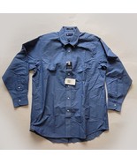 CHAPS Men Dress Shirt Button-Down Blue Size 16-16.5 32/33 Wrinkle free - £19.28 GBP