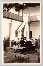 RPPC Group Edwardian Woman Afternoon Tea Restaurant Garden c1920s Postcard G25 - £13.33 GBP