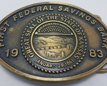 Vintage 1983 First Federal Savings Bank of Newton Kansas Belt Buckle Lim... - £7.77 GBP