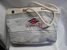 Disney Cruise Lines Canvas Tote Bag Gray &amp; Cream Castaway Club Mickey Mouse - $14.85