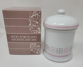 Vintage Avon Apothecary Jar New in box 1987. Pink and White U96 - $16.99
