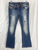 Ariya 9/10 Women&#39;s Size 9/10 Blue Denim Jeans Bootcut 30x32 Faded Destroyed - £17.13 GBP