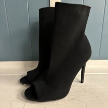 STEVE MADDEN BLACK  Heeled Open Toe Boots SIZE 8 Stretchy Booties Heels - £38.88 GBP