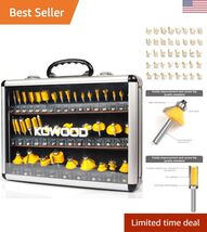 Router Bits Set of 40 Pieces, 1/4 Inch Shank, 40A Expert Router Bit Kit. - $132.64
