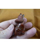 Y-COY-SI-573 Red rainbow jasper COYOTE gemstone FIGURINE baby gem COYOTE... - €17,11 EUR