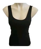 Large Rhonda Shear Cami Camisole with Shelf Bra Black Solid  Pull Over S... - £14.89 GBP