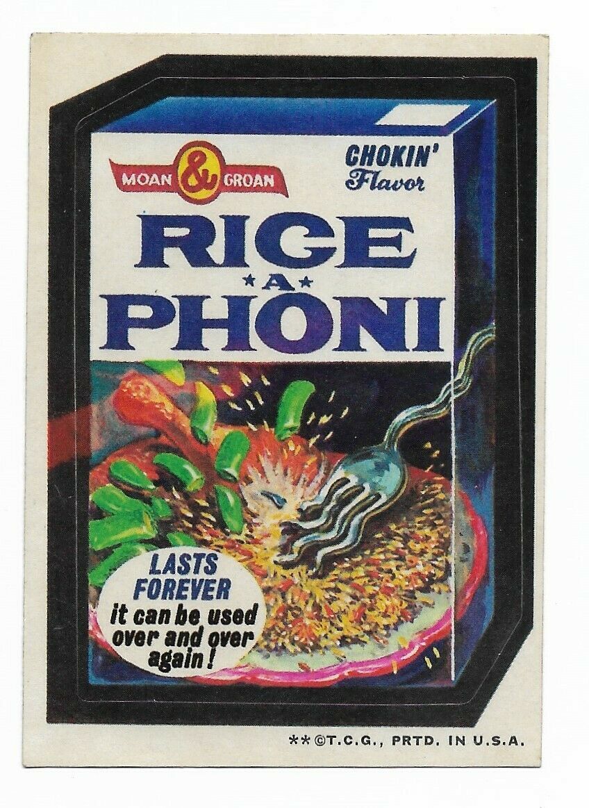 Topps Wacky Packages 1973 3rd series Rice A Phoni tan back Rice A Roni P... - $11.99