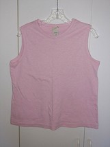 L.L. B EAN Ladies Sleeveless Pink Cotton Tank TOP-L-WORN ONCE-COMFY/COOL/NICE - £3.98 GBP