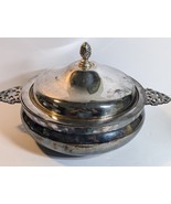 VINTAGE “ENGLISH SILVER” MFG CORP USA BY LEONARD FOOTED CASSEROLE DISH W... - $29.78 CAD
