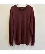J. HILBURN 100% Cashmere V-Neck Maroon Sweater XL Great Condition Worn Once - $41.69 CAD