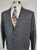 Vintage 50s Richman Bros Mid Century Atomic Fleck Tweed Sport Coat Gray ... - £135.92 GBP