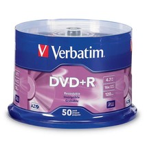 Verbatim DVD+R Blank Discs AZO Dye 4.7GB 16X Recordable Disc - 50 Discs Spindle - £22.77 GBP